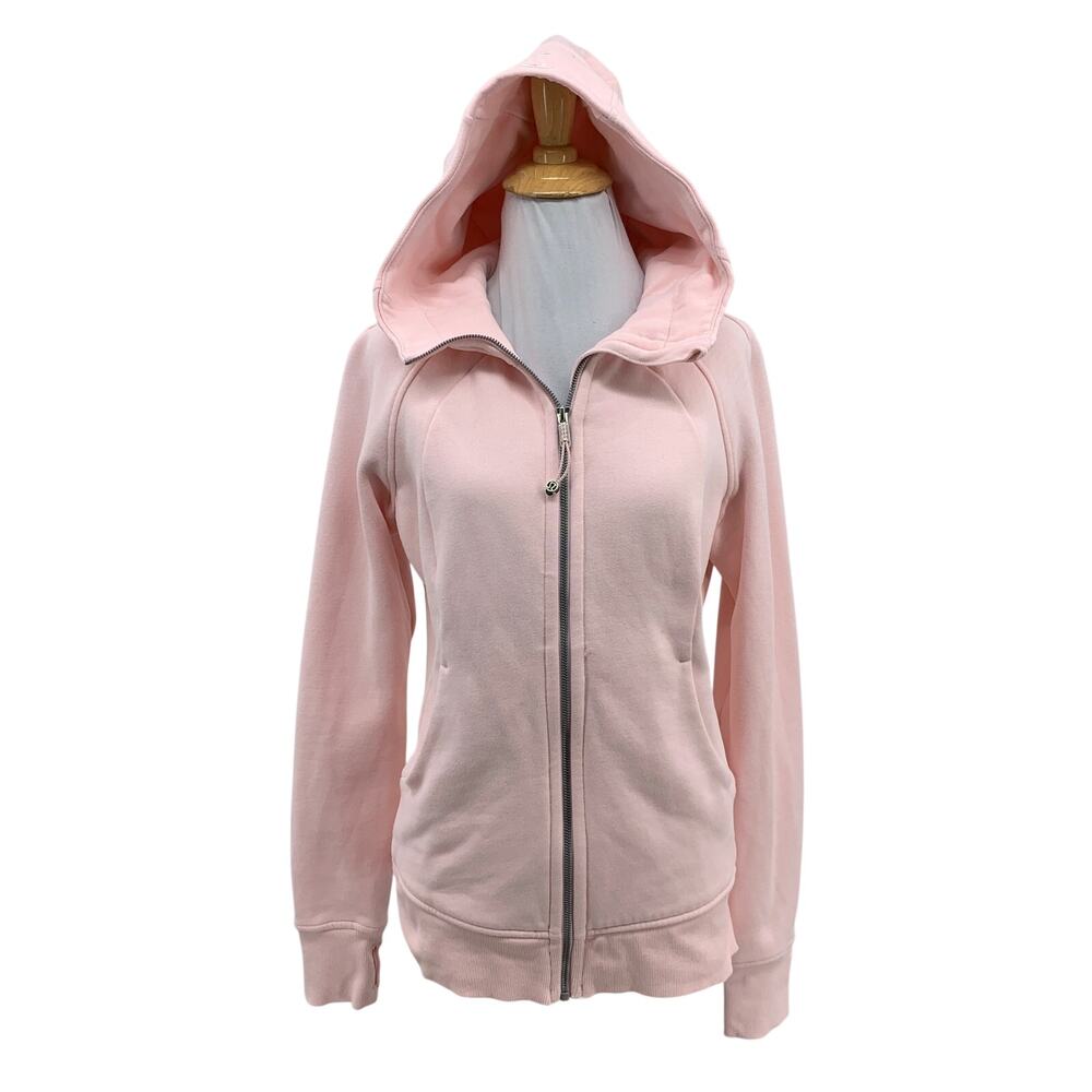 Lululemon Hoodie Womens 8 Bellini Scuba Full Zip Fleece Lined Thumbholes Stretch